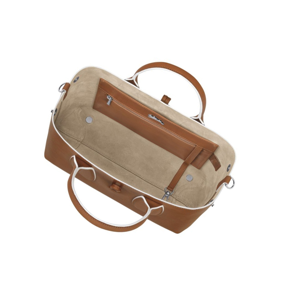 Torebki Damskie Longchamp Roseau M Brązowe | PL-529OVCZ