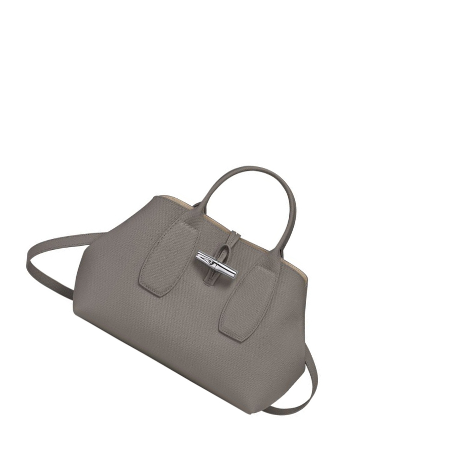 Torebki Damskie Longchamp Roseau M Szare | PL-786VDIY