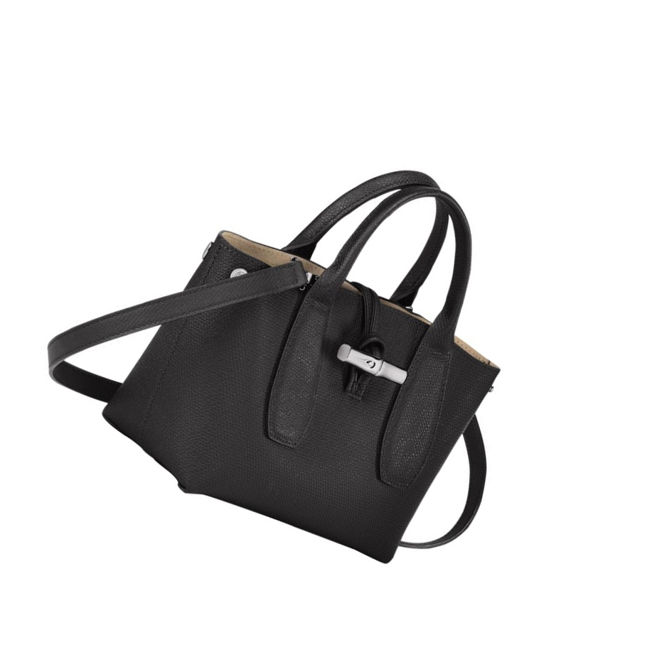 Torebki Damskie Longchamp Roseau S Czarne | PL-079PBVN