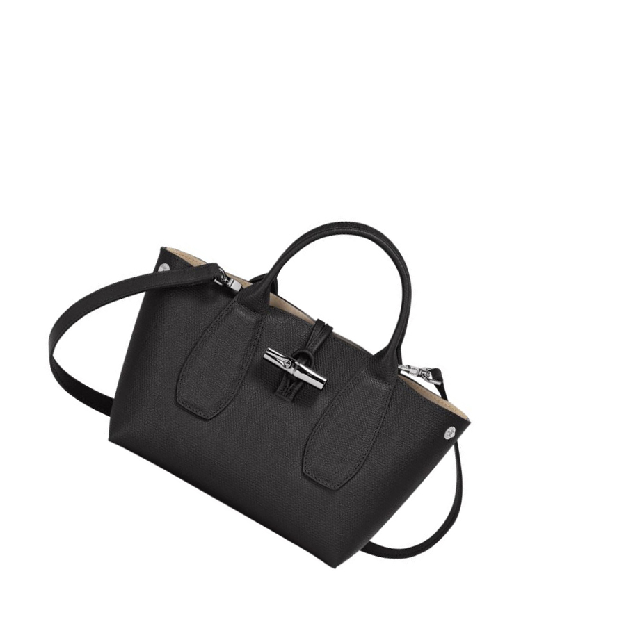 Torebki Damskie Longchamp Roseau S Czarne | PL-079PBVN