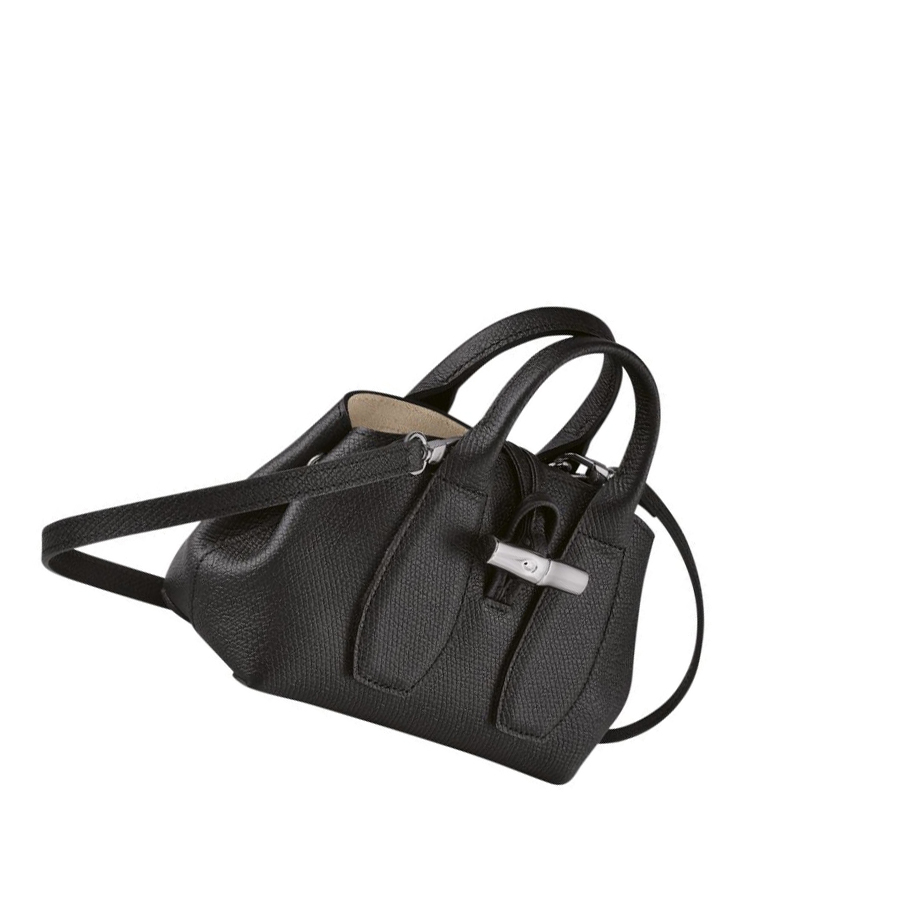 Torebki Damskie Longchamp Roseau XS Czarne | PL-874IQUK