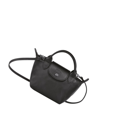 Torba Crossbody Damskie Longchamp Le Pliage Cuir Czarne | PL-534ZNIS