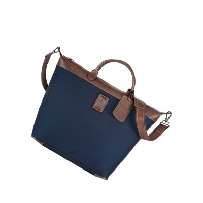 Torby Podróżne Damskie Longchamp Boxford Granatowe | PL-578RAMQ