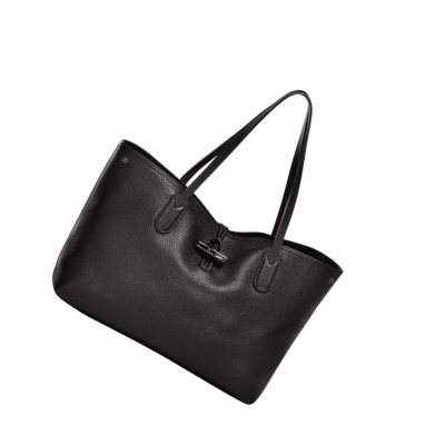 Torby Przez Ramię Damskie Longchamp Roseau Essential Czarne | PL-583EYKQ