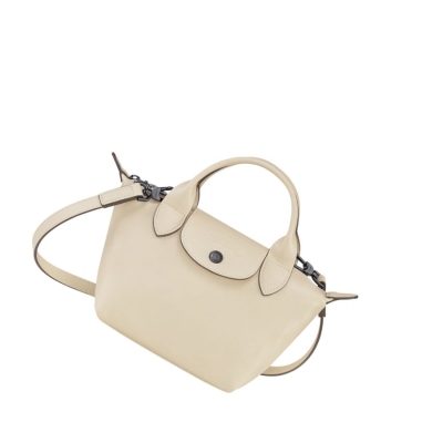 Torebki Damskie Longchamp Le Pliage Cuir XS Beżowe | PL-251TZDM