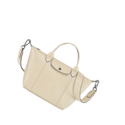 Torebki Damskie Longchamp Le Pliage Cuir S Beżowe | PL-547TMZU