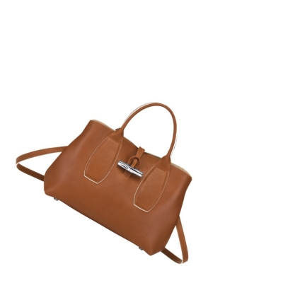 Torebki Damskie Longchamp Roseau M Brązowe | PL-529OVCZ