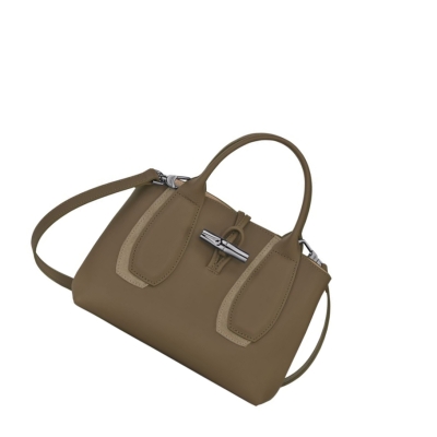 Torebki Damskie Longchamp Roseau Shadow S Brązowe | PL-368OFUD